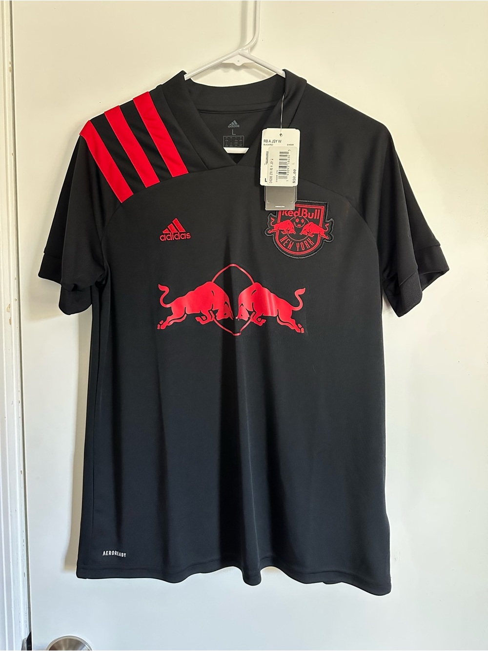 Adidas Red Bull NY Women’s Jersey Black/Red Size L NWT Soccer MLS